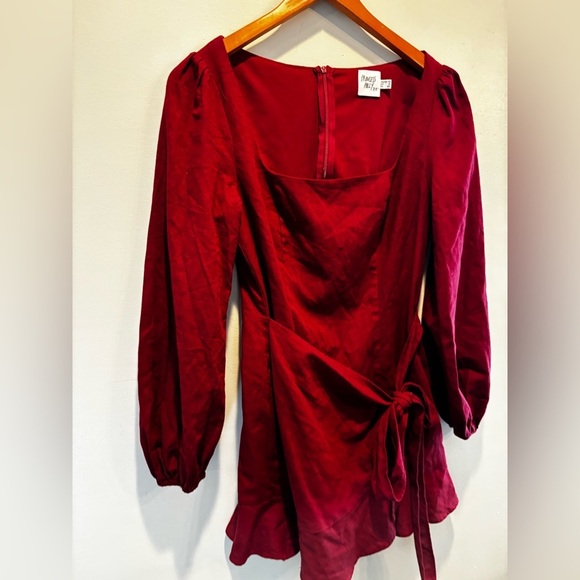 Princess Polly Red Sheath Mini Dress with Bishop Sleeves short fall euro summer - Picture 5 of 14